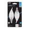 Feit Electric Feit White BA10 E12 (Candelabra) LED Flame Bulb Daylight 60 Watt Equivalence 2 pk BPCFC60950WFIL2 - alternate 1